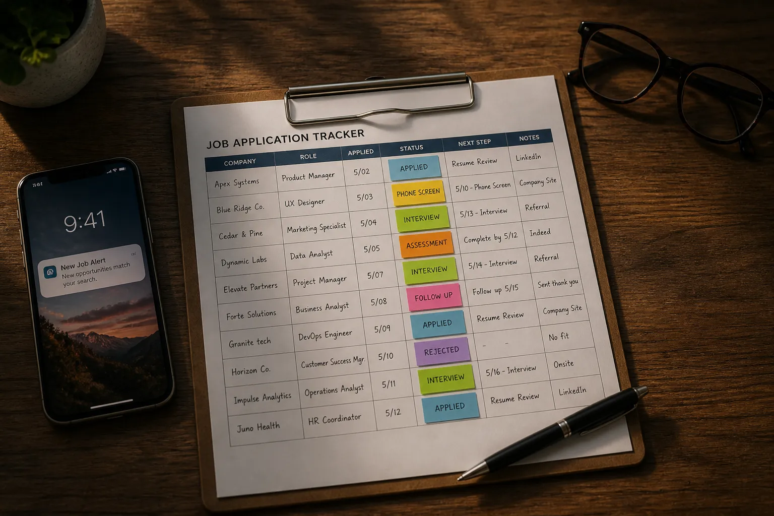 Top job application trackers and free templates for 2026, plus a simple ApplyTop alerts workflow with tailored resumes to move more applications to offers.
